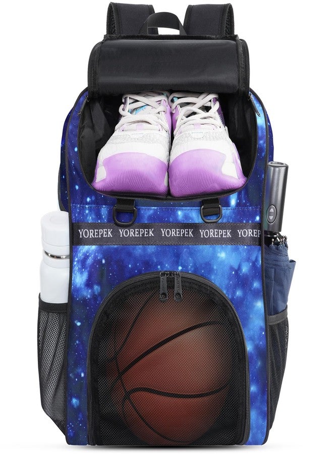 YOREPEK Basketball Bag, Large Basketball Backpack with Shoe Compartment and Ball Holder for daughter son, Water Resistant for Sport Training Equipment Fits Volleyball Gym Blue - Image 1